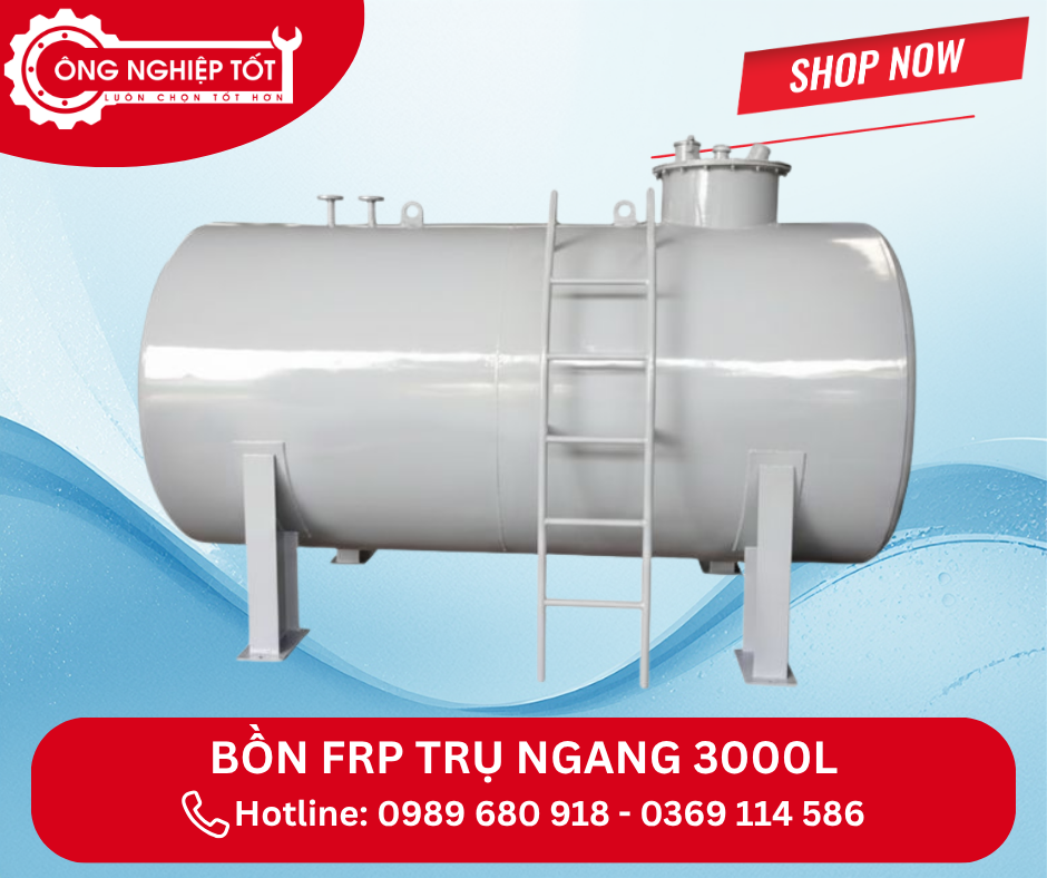 Địa chỉ mua Bồn FRP Trụ Ngang 3000L chính hãng, giá tốt